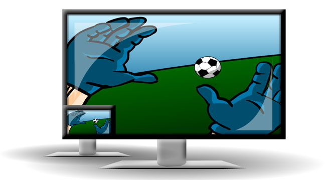 6.1” LCD sammenlignet med 30” LCD – men med samme 2560x1600 opløsning