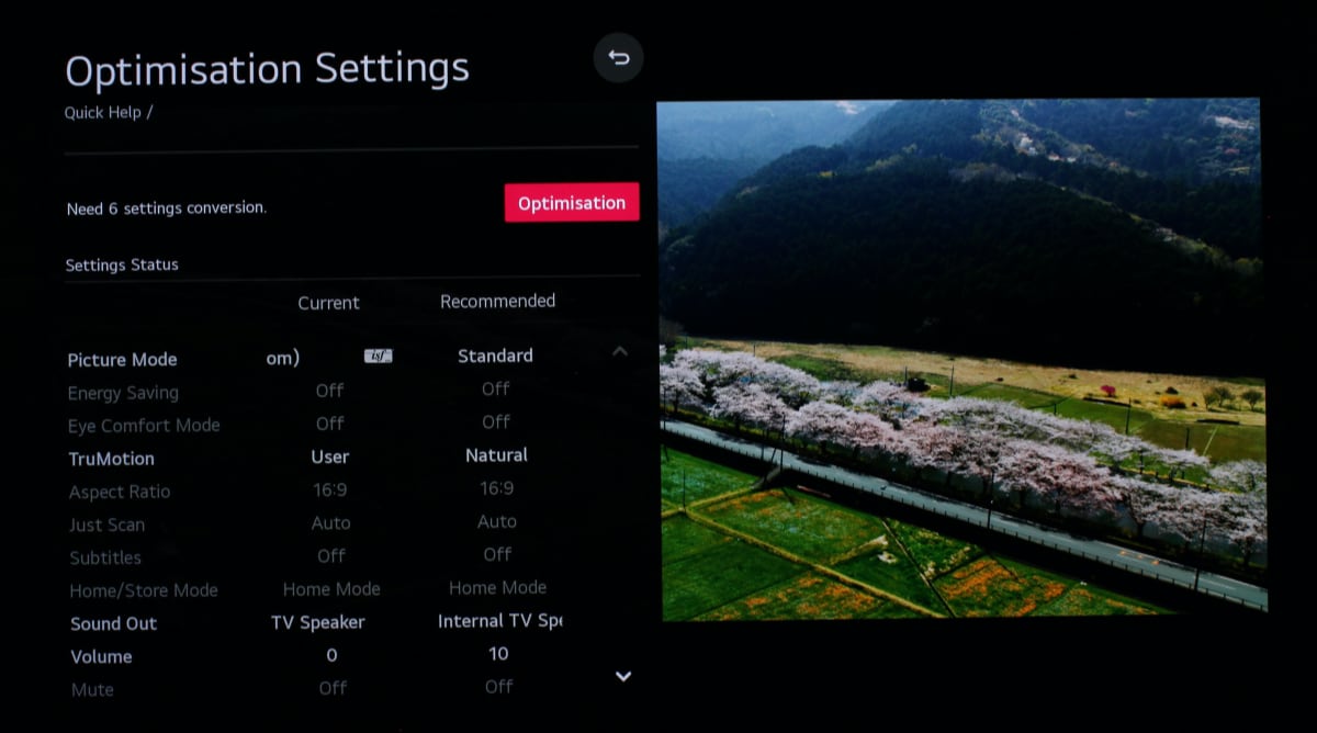 LG CX test