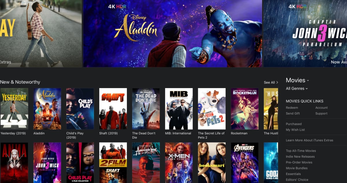 Aladdin 4K HDR iTunes