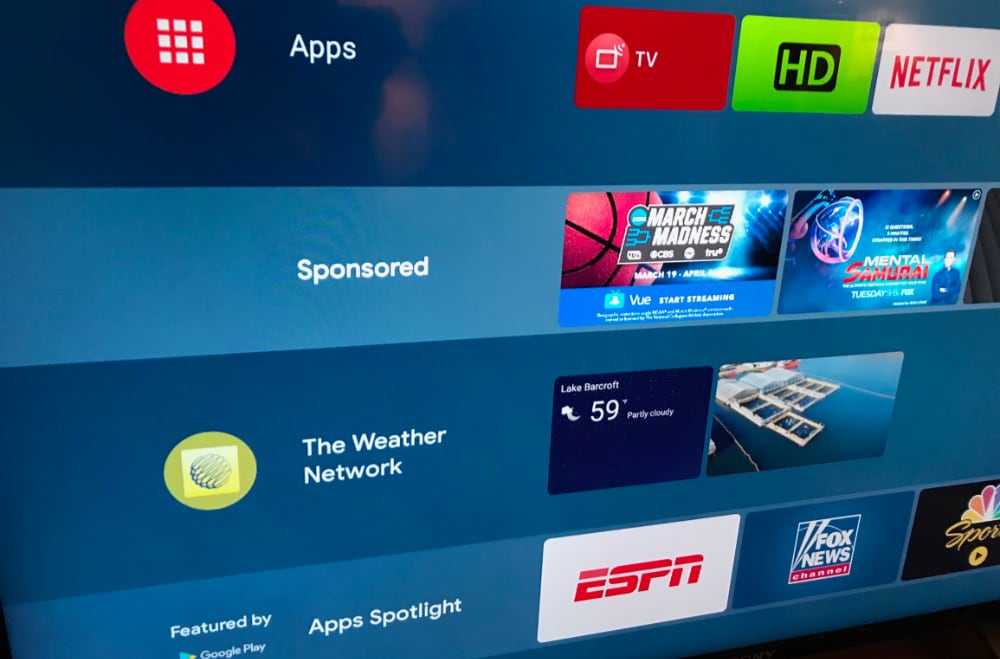  Reklamer på Sony Android TV