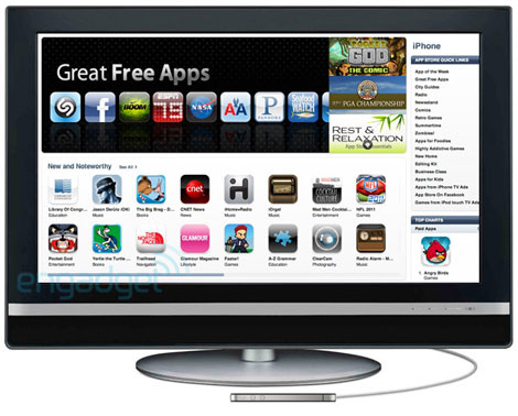 Klik for større billede Apple iTV – fabrikeret billede, kilde: Engadget.com