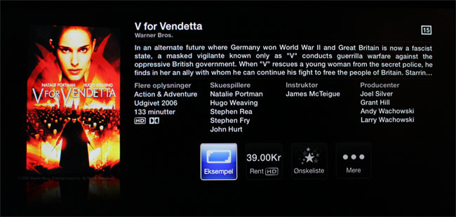 Klik for større billede Apple TV kan nu bruges til at leje film i Danmark