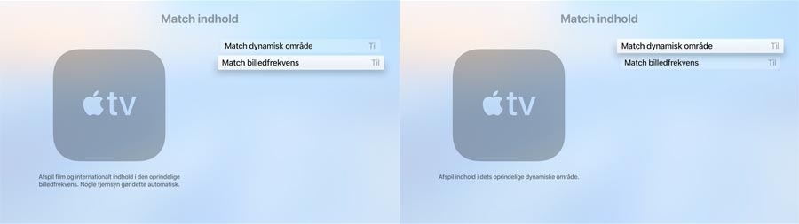 Apple TV match-funktioner