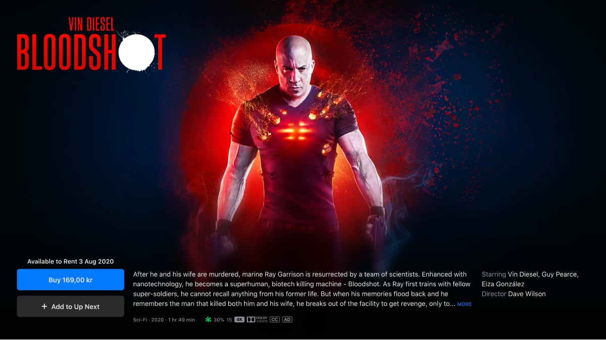 Bloodshot på Apple TV