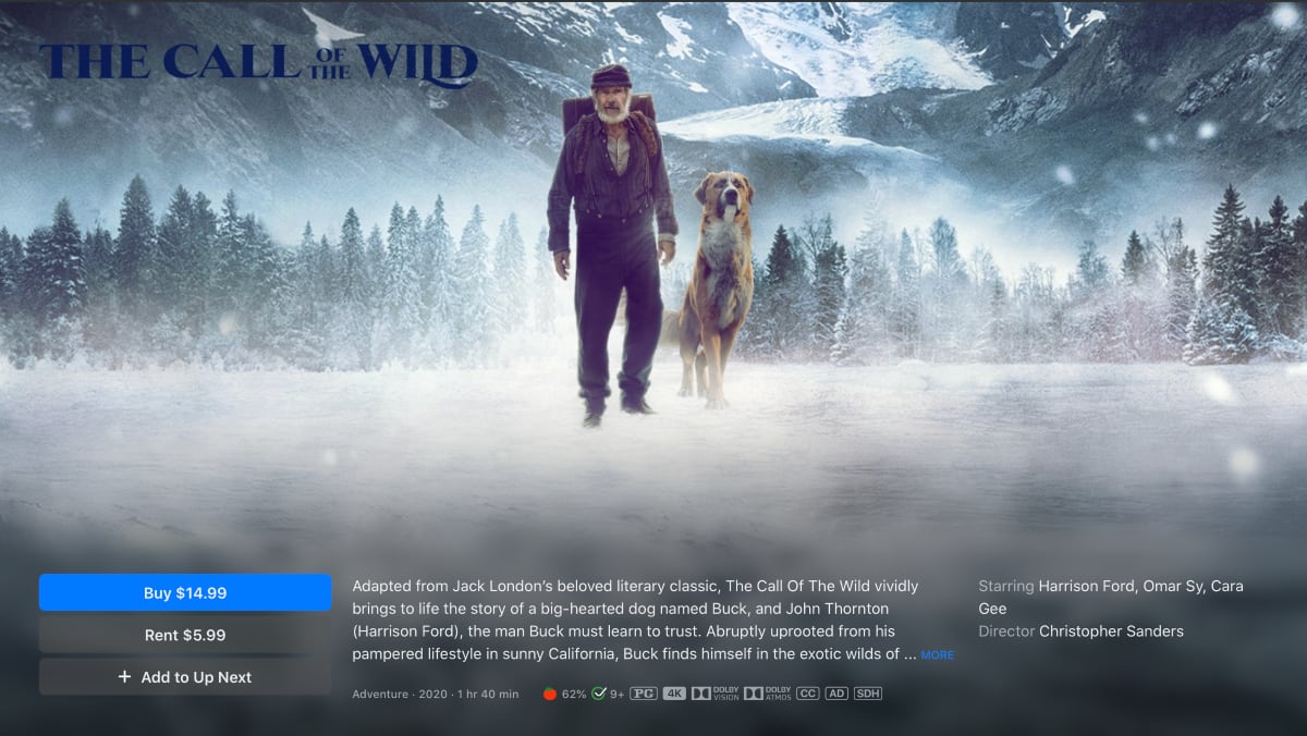 Call of the Wild in 4K Dolby Vision and Atmos