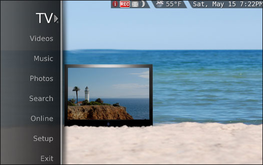 Sage TV interface