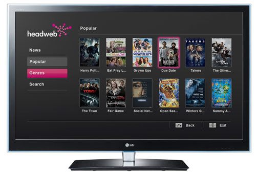 Headweb filmtjeneste på LG Smart TV