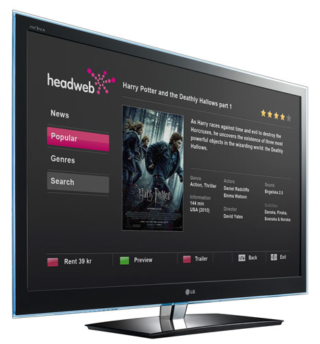 Headweb filmtjeneste på LG Smart TV