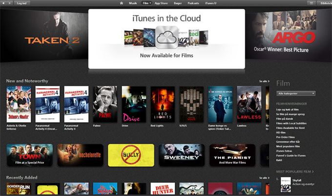Klik for større billede iTunes i skyen