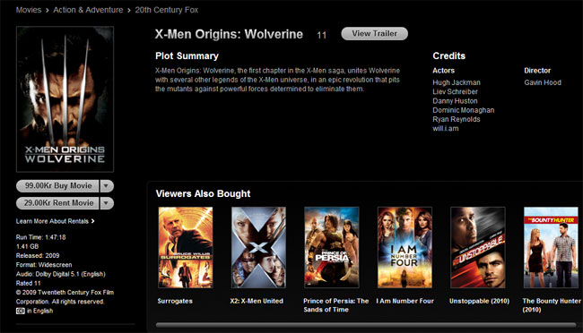 Der kan nu lejes film gennem iTunes i Danmark