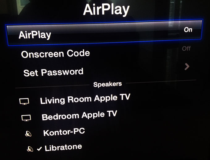 Trådløs lyd via Apple TV