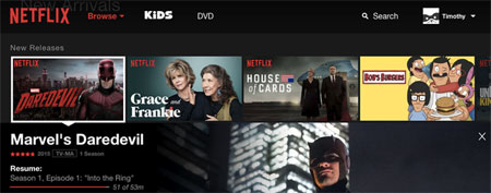 Netflixs nye web-brugerflade