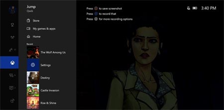 Xbox One dashboard