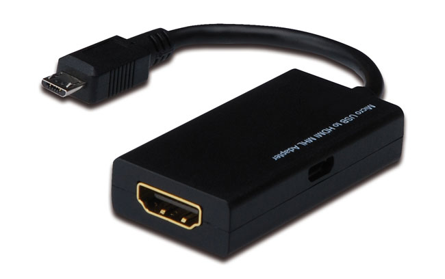 Klik for større billede Smartphone og tablet med MHL kan forbindes til alle fladskærms-tv via en MHL til HDMI adapter
