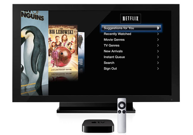 Her ses Netflix via Apples TV-boks