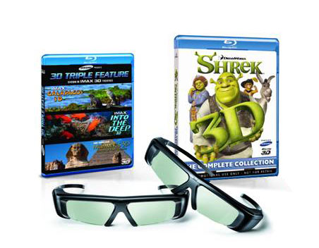 Der medfølger 4 Shrek-film på 3D Blu-ray
