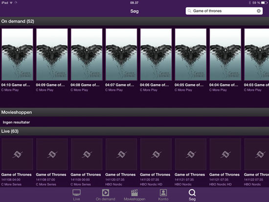 Telia TV søgefunktioner