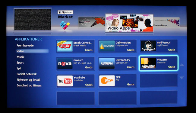 Viewster på Panasonics Tv med Viera Connect