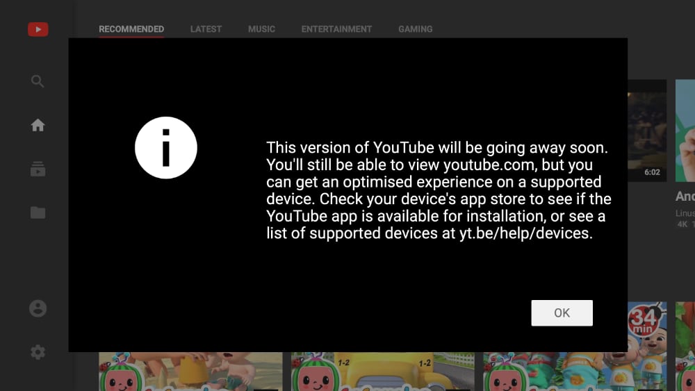 YouTube browser-løsning