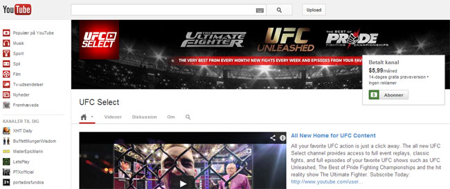YouTubes betalte tv-kanaler