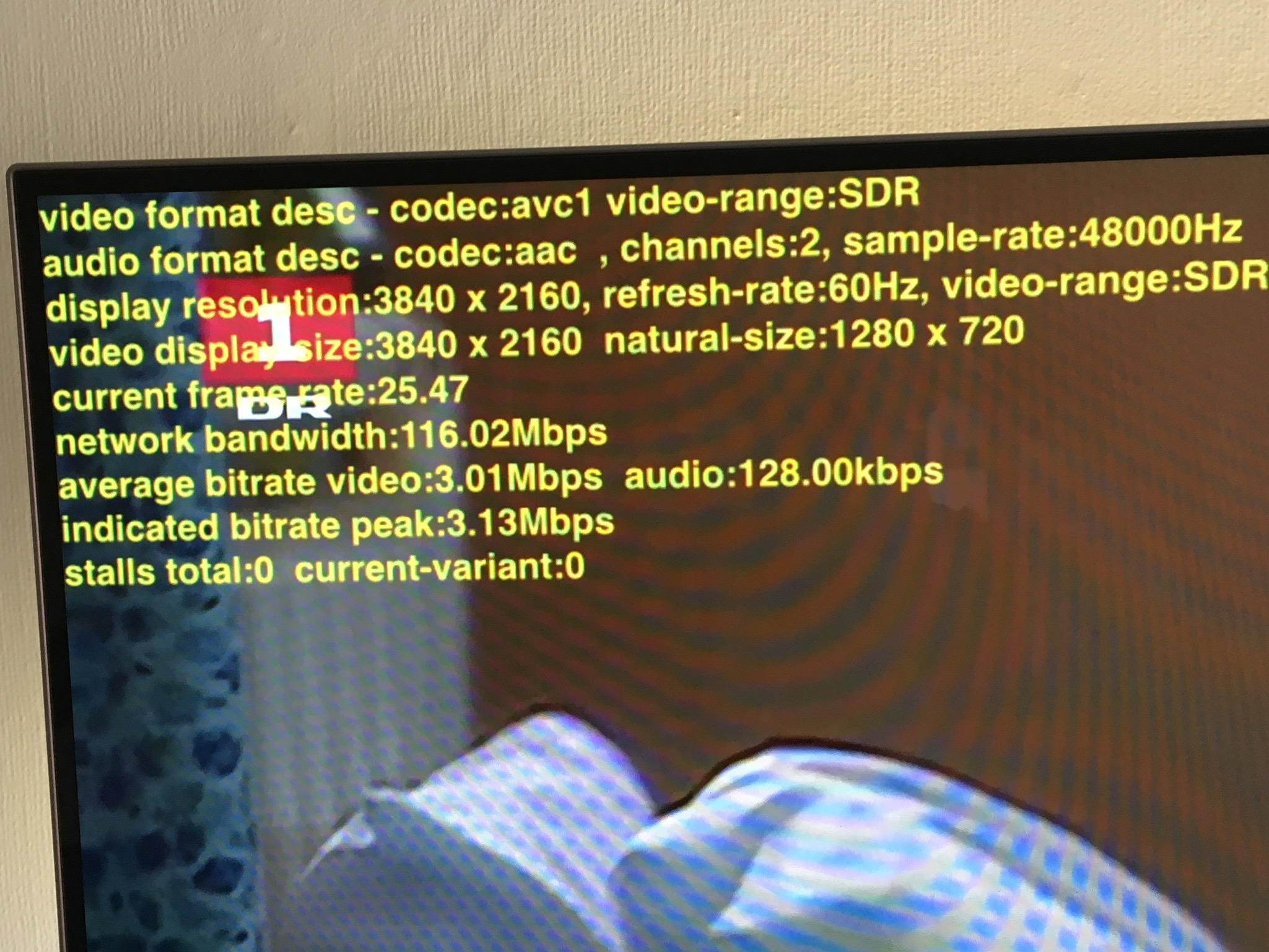 Her er de rå data ved live streaming fra DR app på ATV.