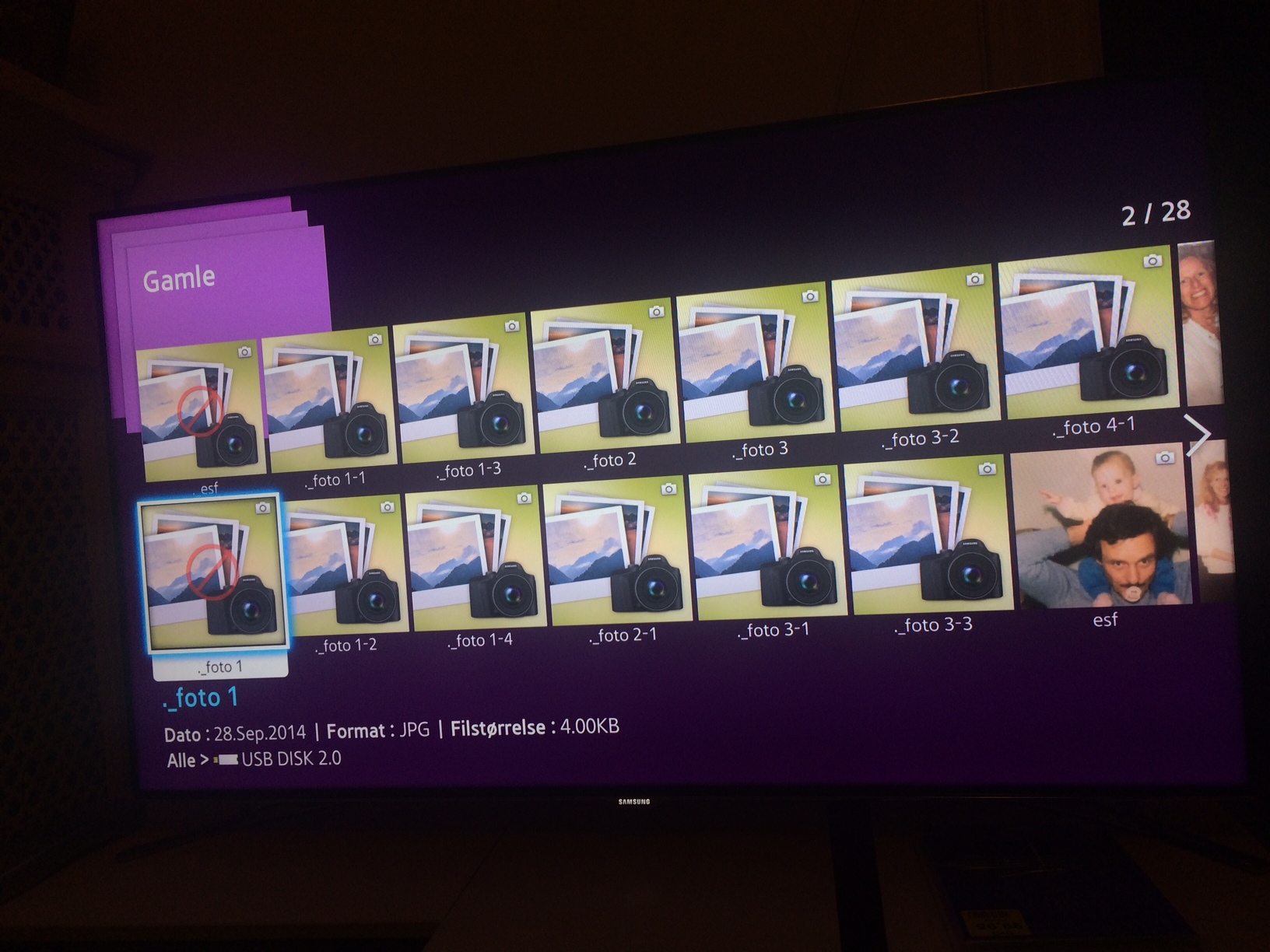 Billede fra TV skærmen