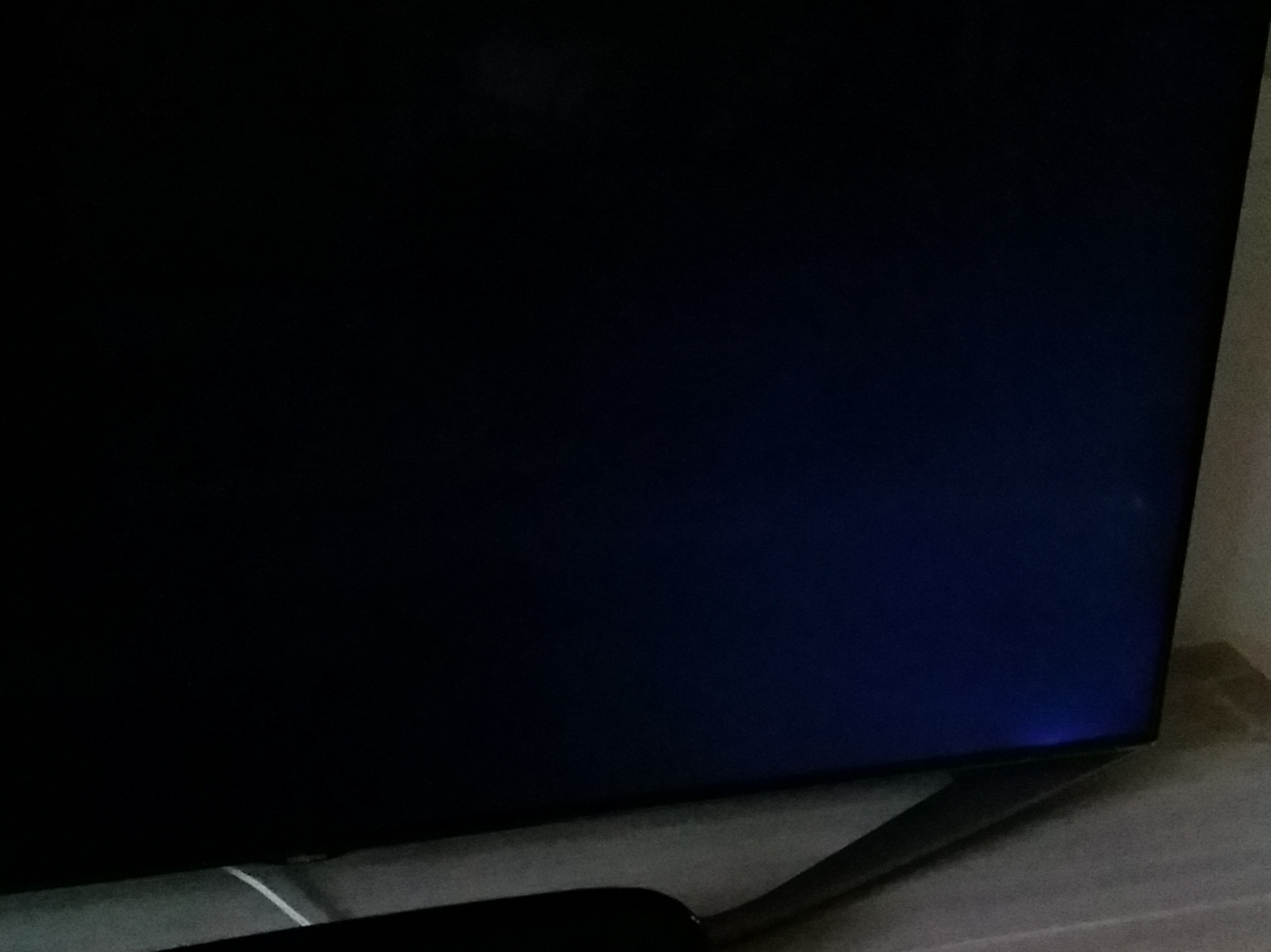 blåt lys i nederste hjørne