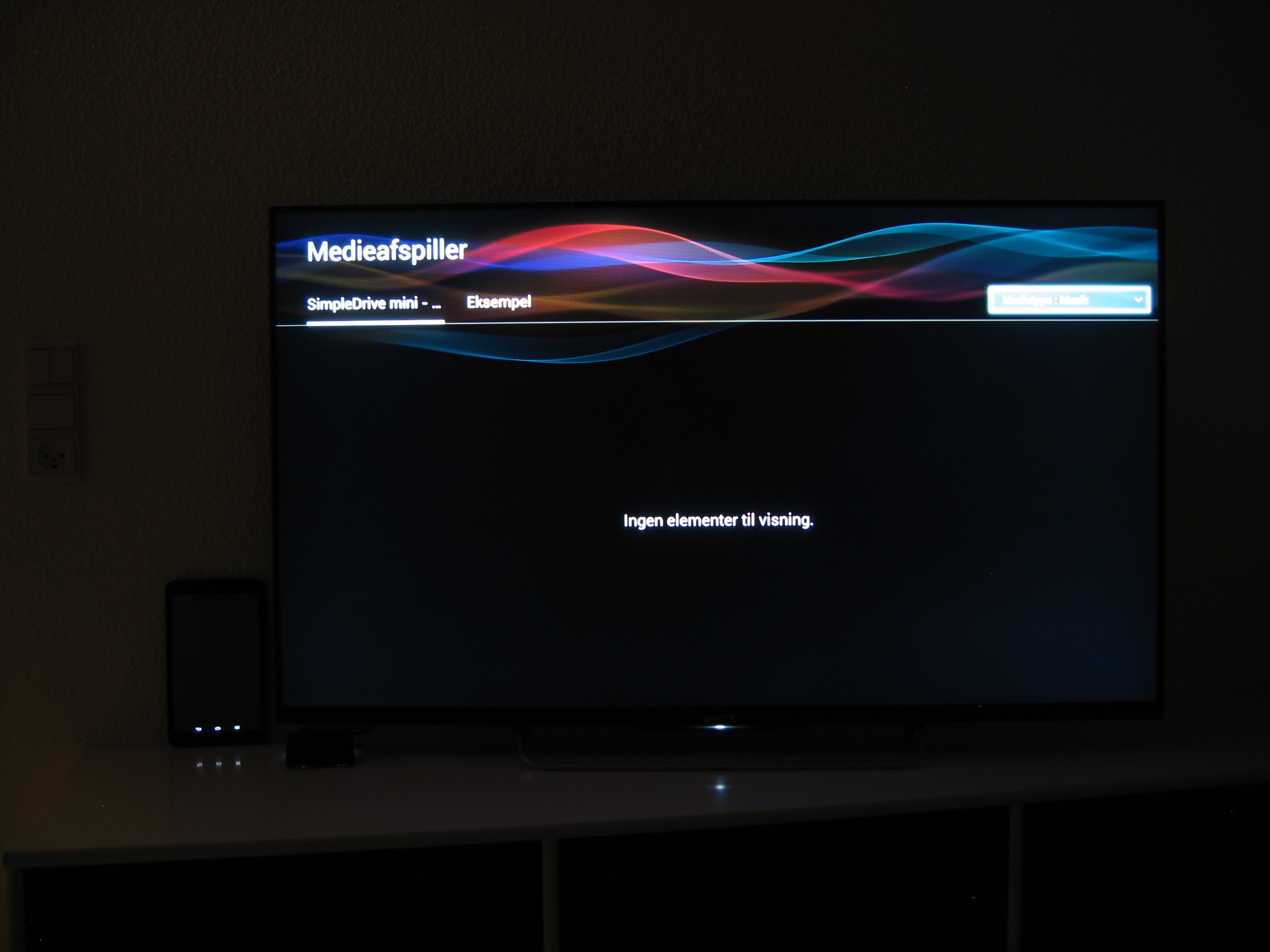 Biograf1, Baggrundslys 3. <br />Tablet 50% lysstyrke.