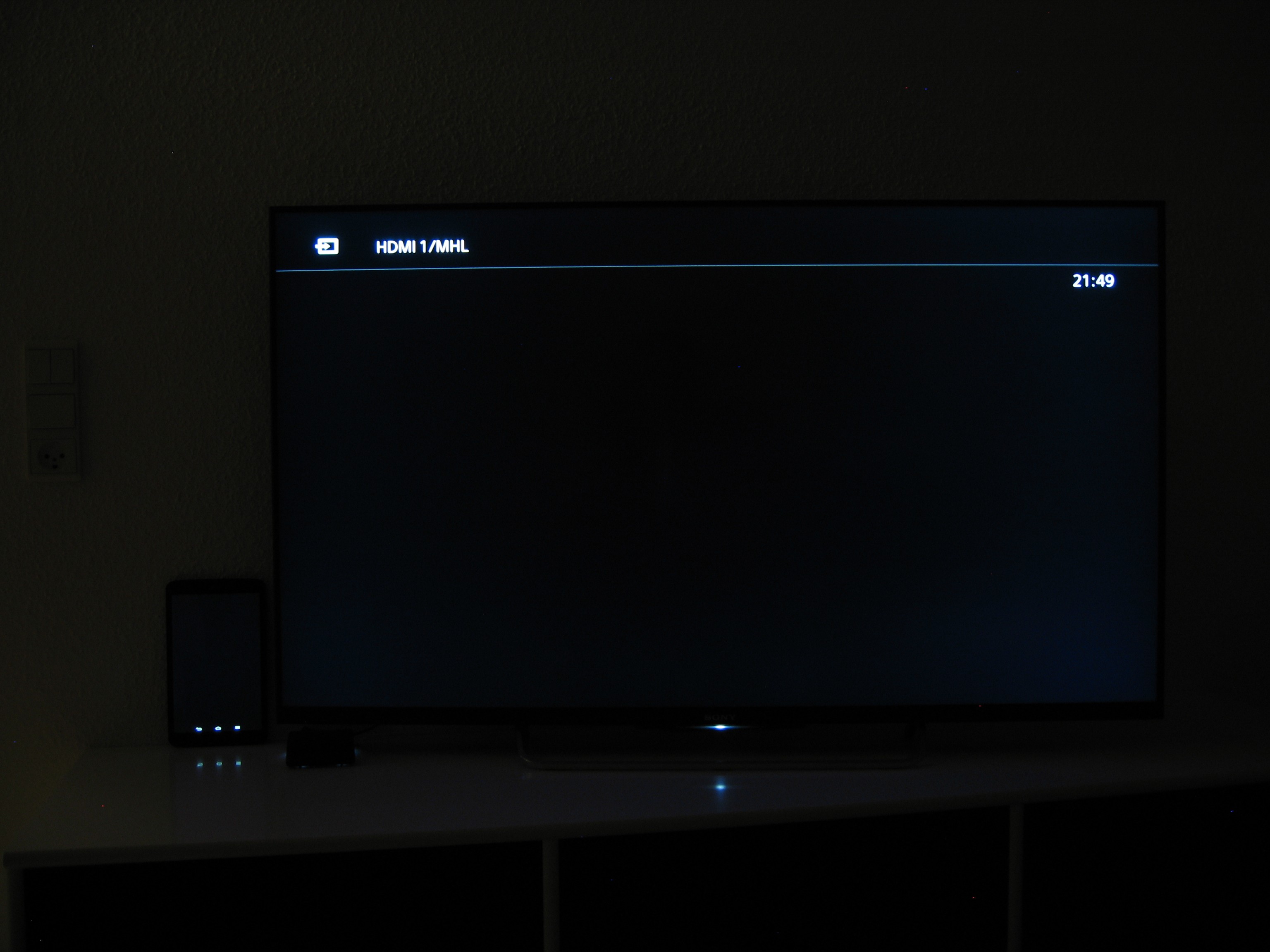 Biograf1, Baggrundslys 3.<br />Tablet 50% lysstyrke.