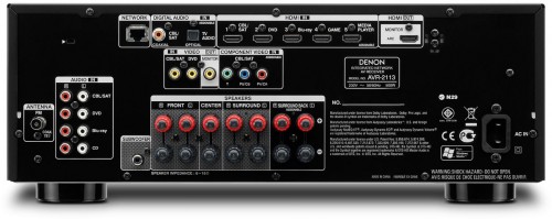Bagsiden af Denon AVR 2113