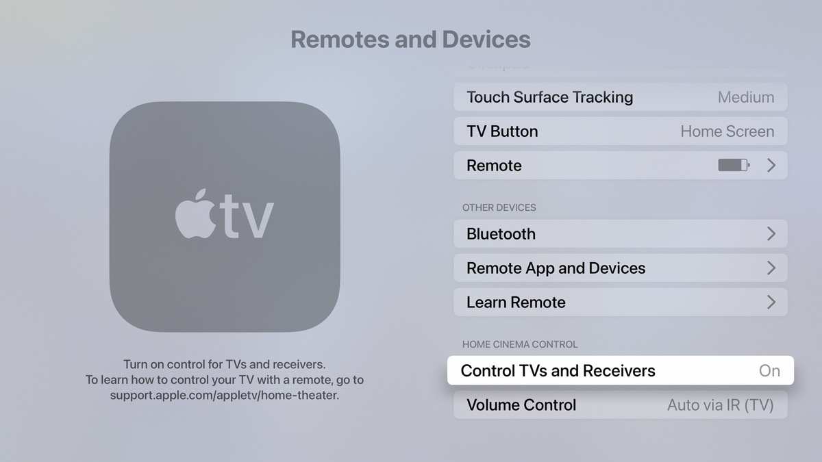 Apple TV control