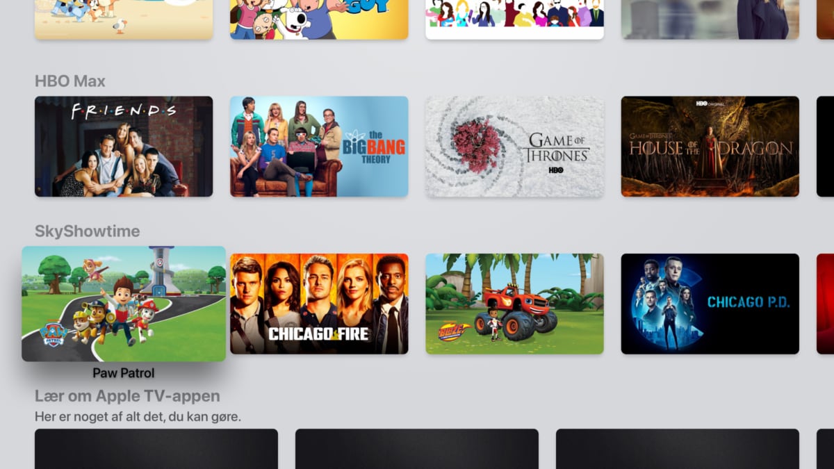 SkyShowtime Apple TV app