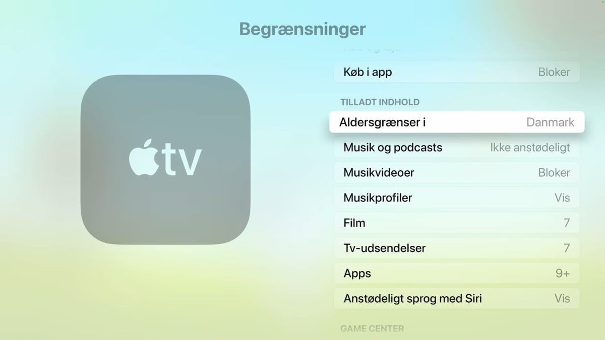 Apple TV begrænsninger Apple TV begrænsninger