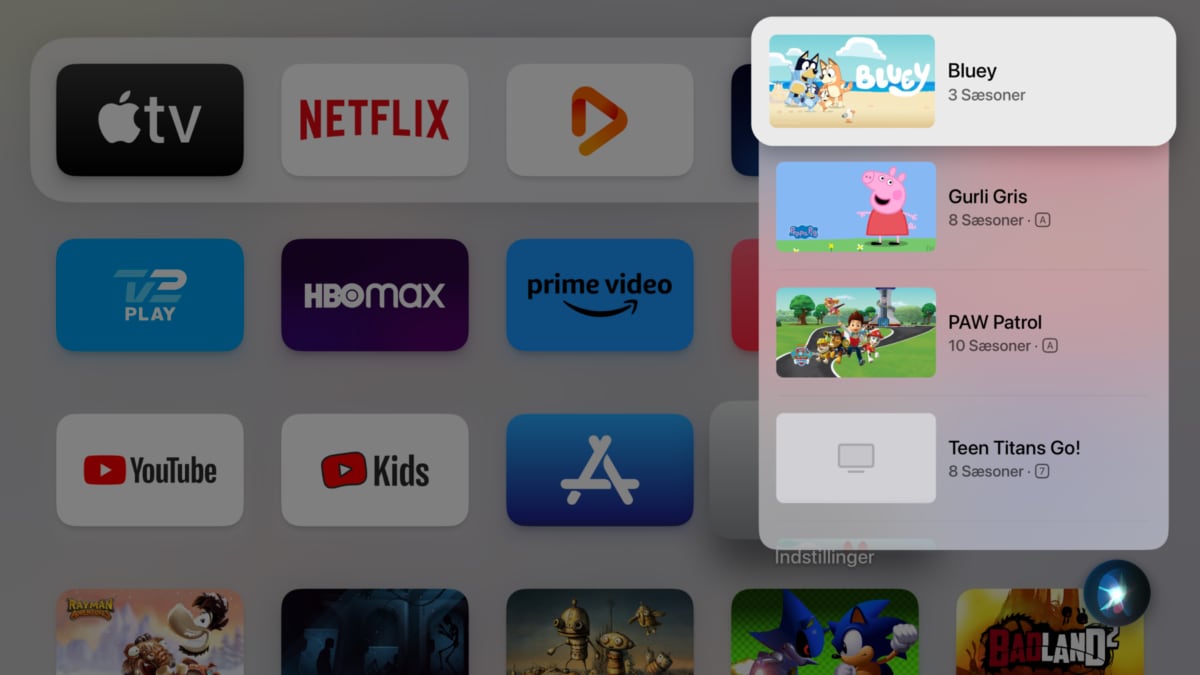 Dansk Siri Apple TV