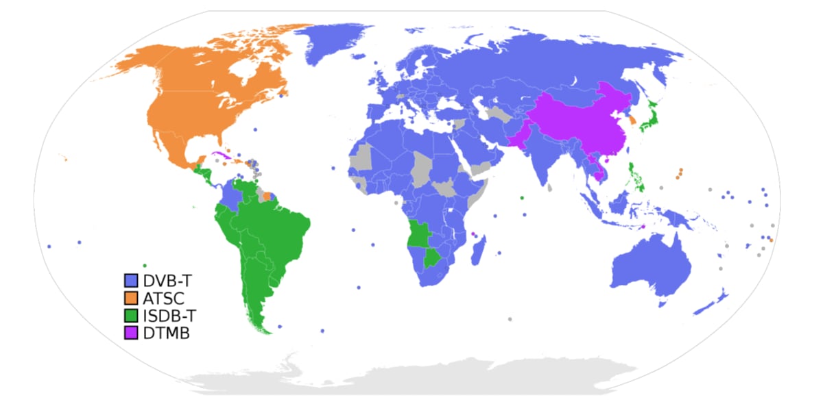 DVB ATSC regions DVB ATSC regions