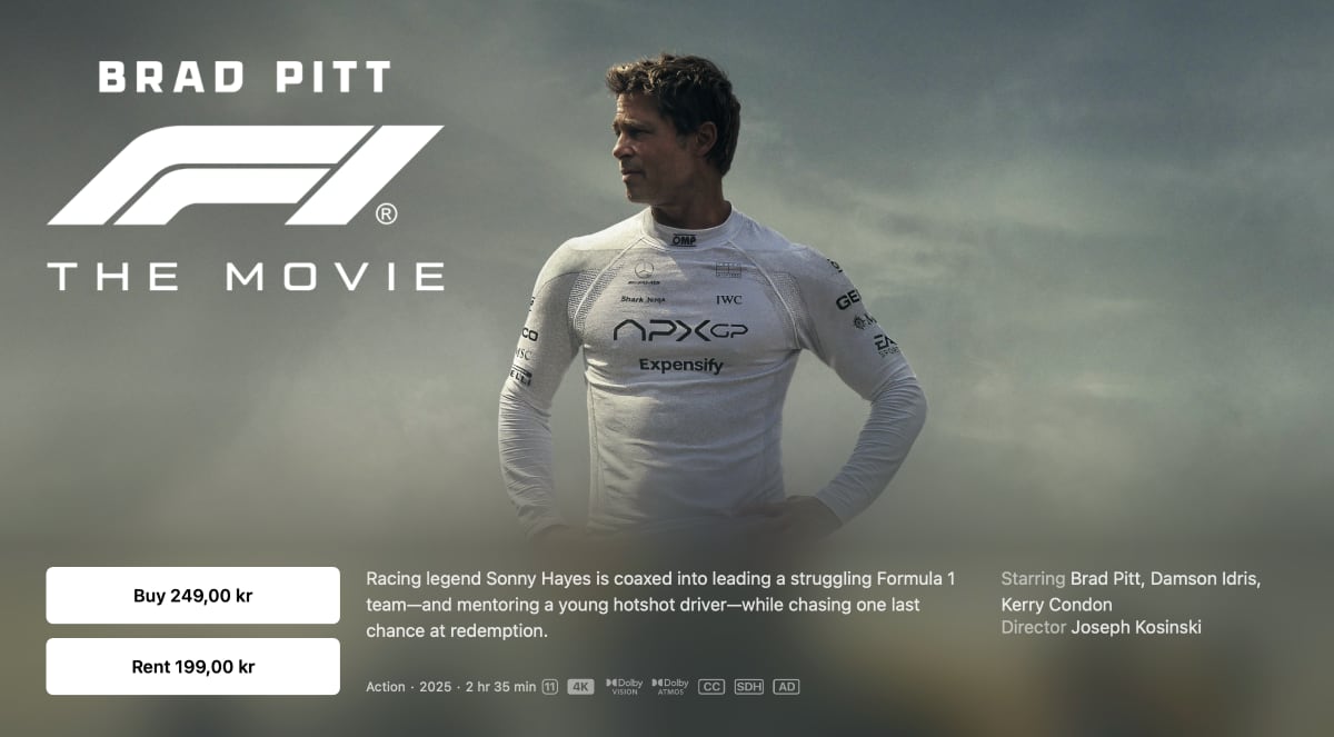 F1 The Movie PVOD F1 The Movie PVOD