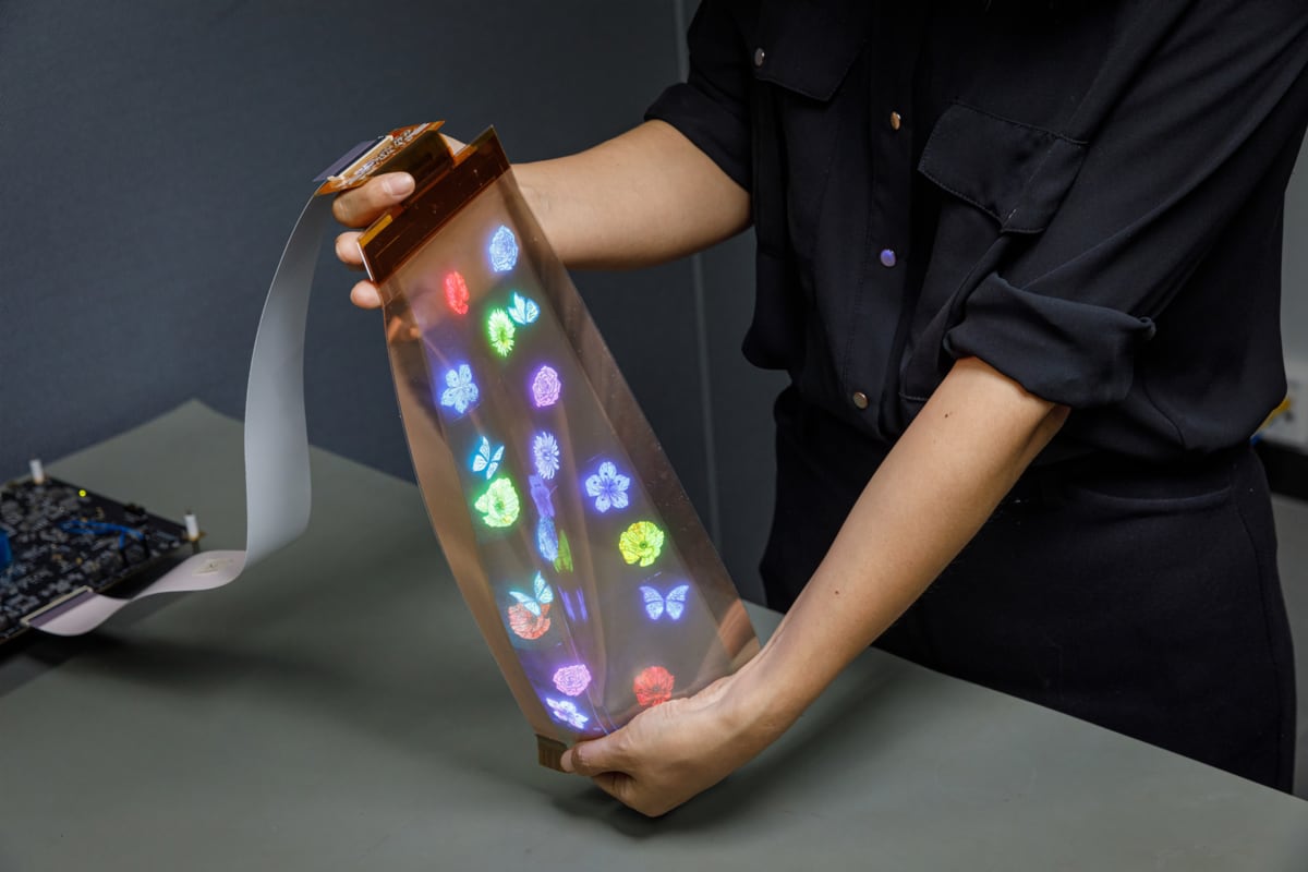 Stretchable microLED display