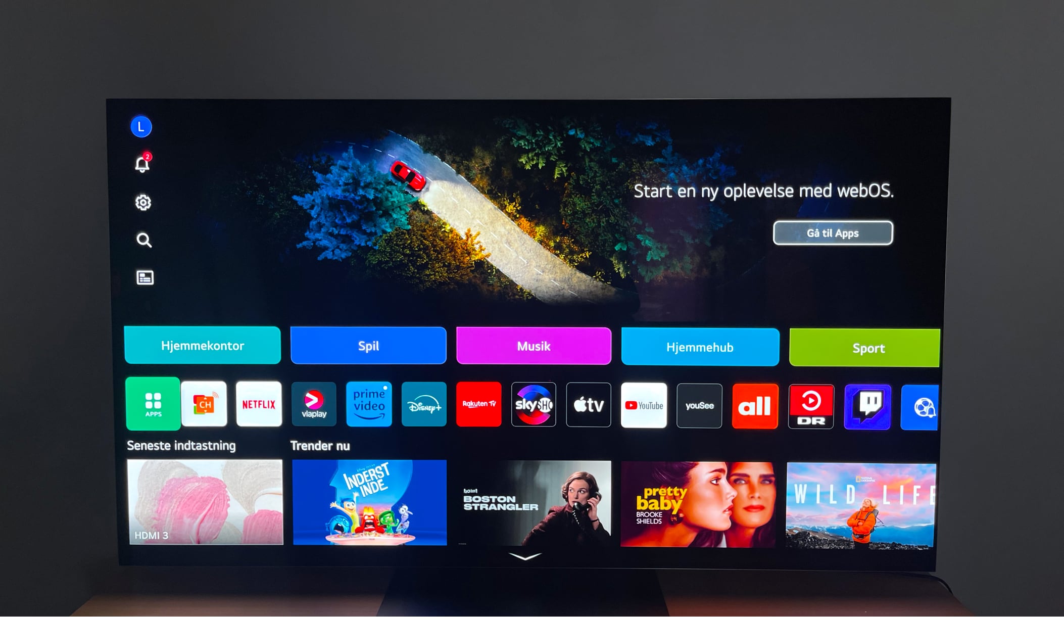 LG webOS startskærm