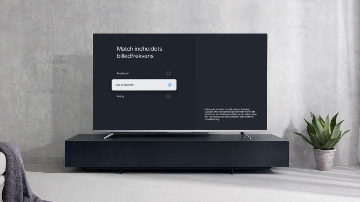 Android TV match billedfrekvens