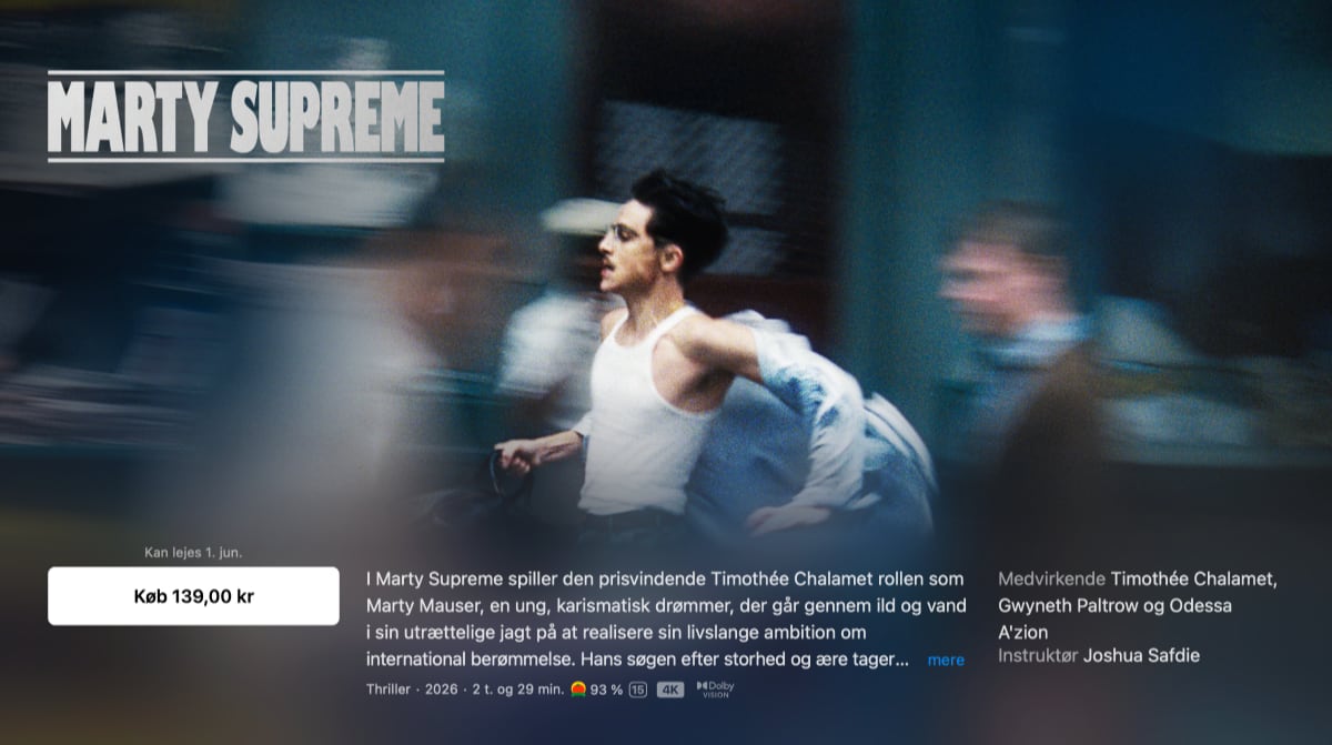 Marty Supreme Danmark