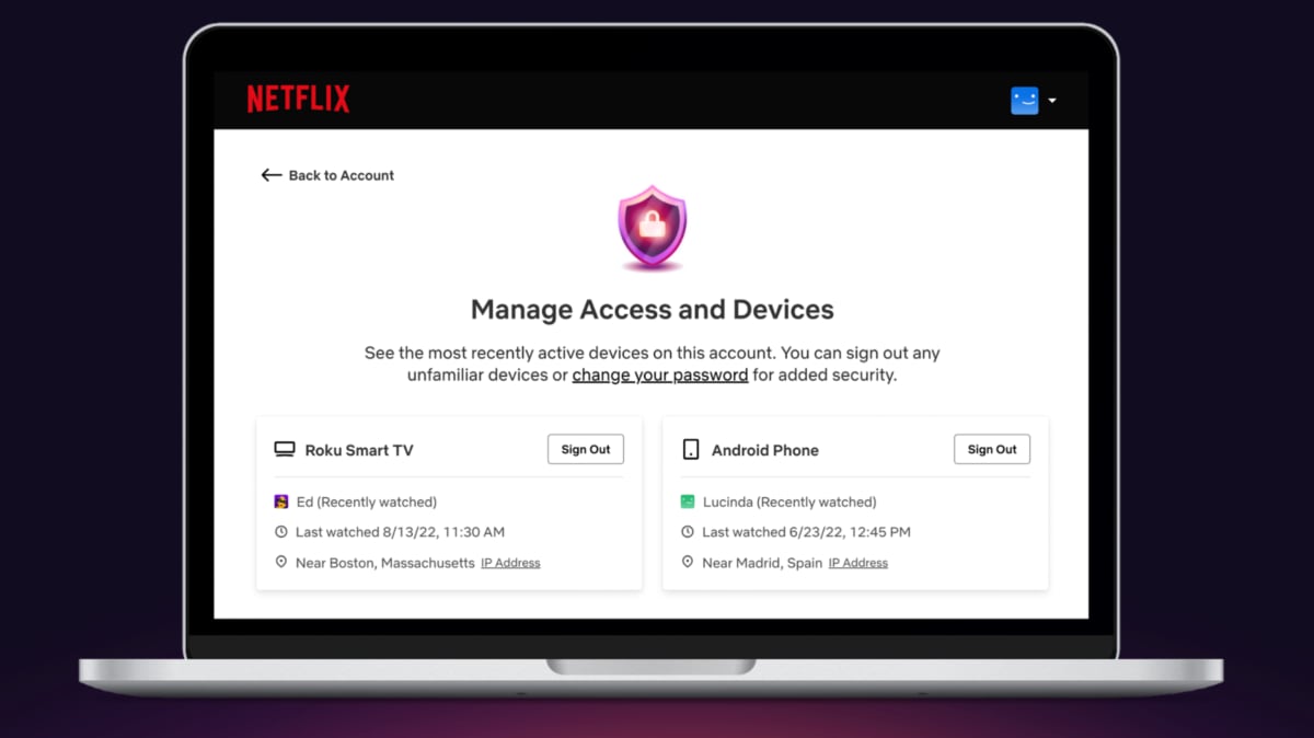 Netflix Manage Access Netflix Manage Access