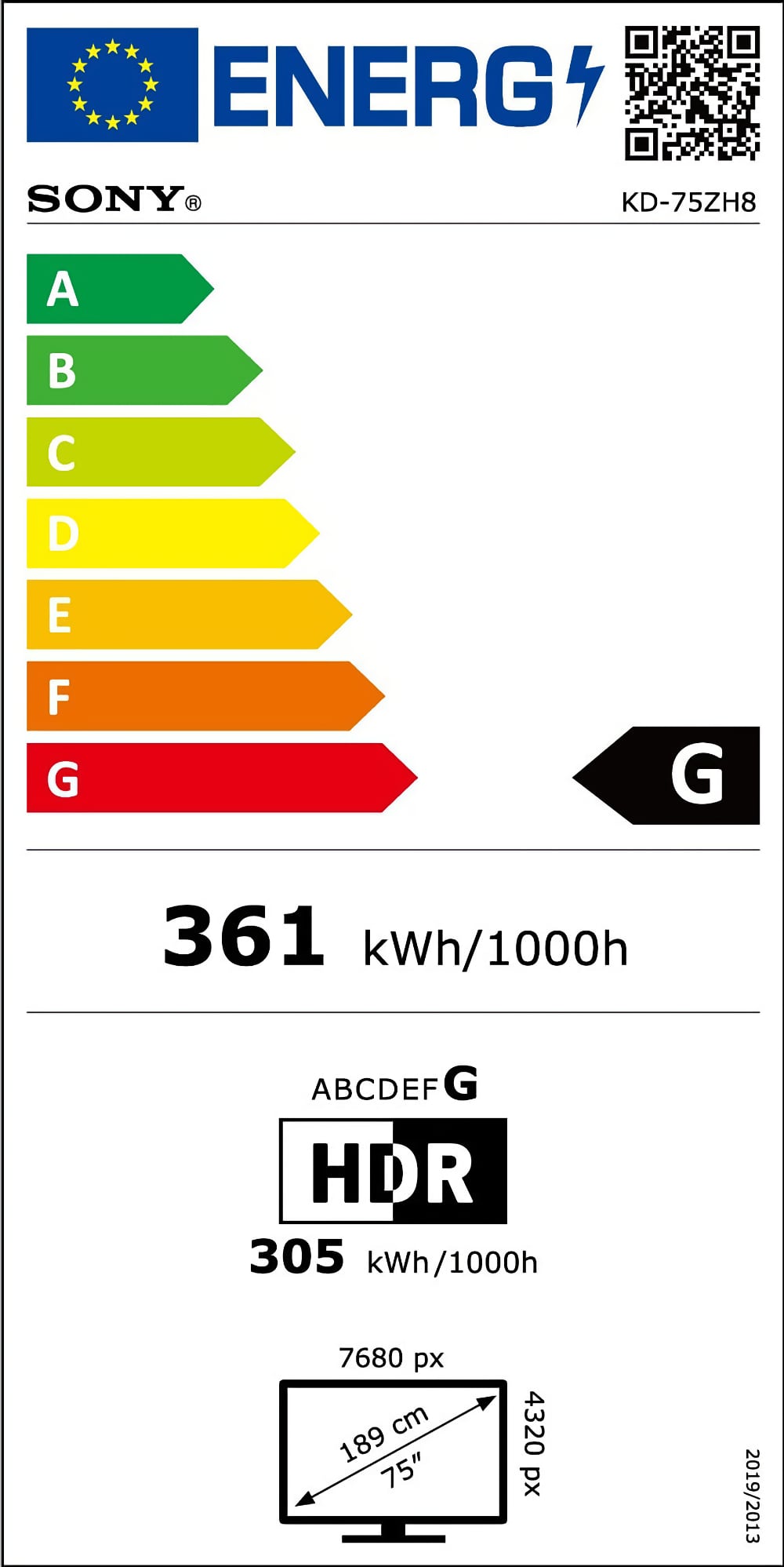 Sony 8K strømforbrug