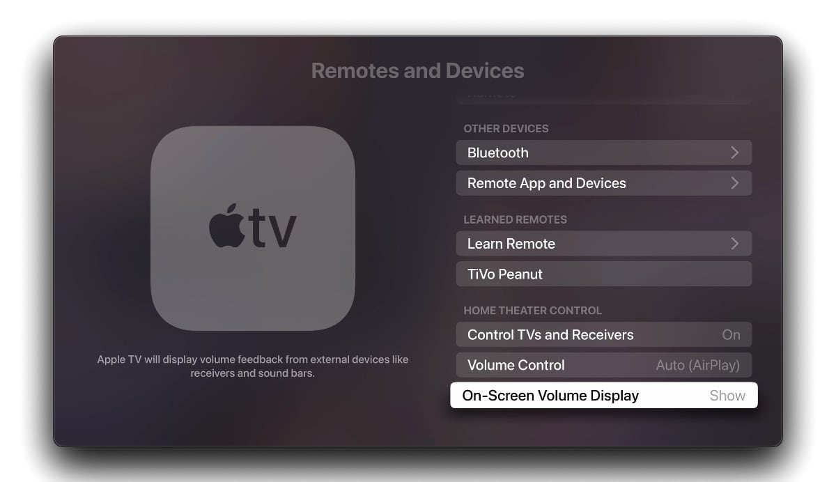 On-Screen Volume Display