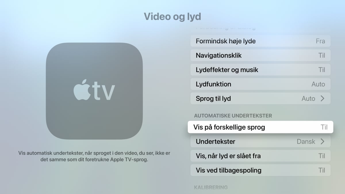 Apple TV automatiske undertekster