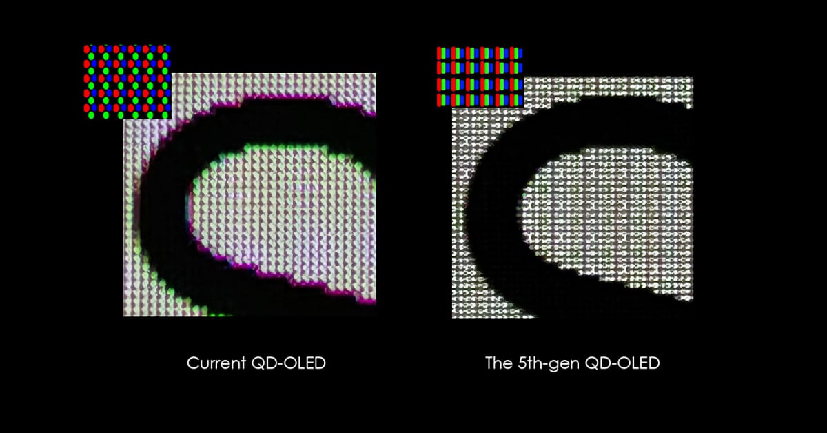 V-stripe QD-OLED pixels