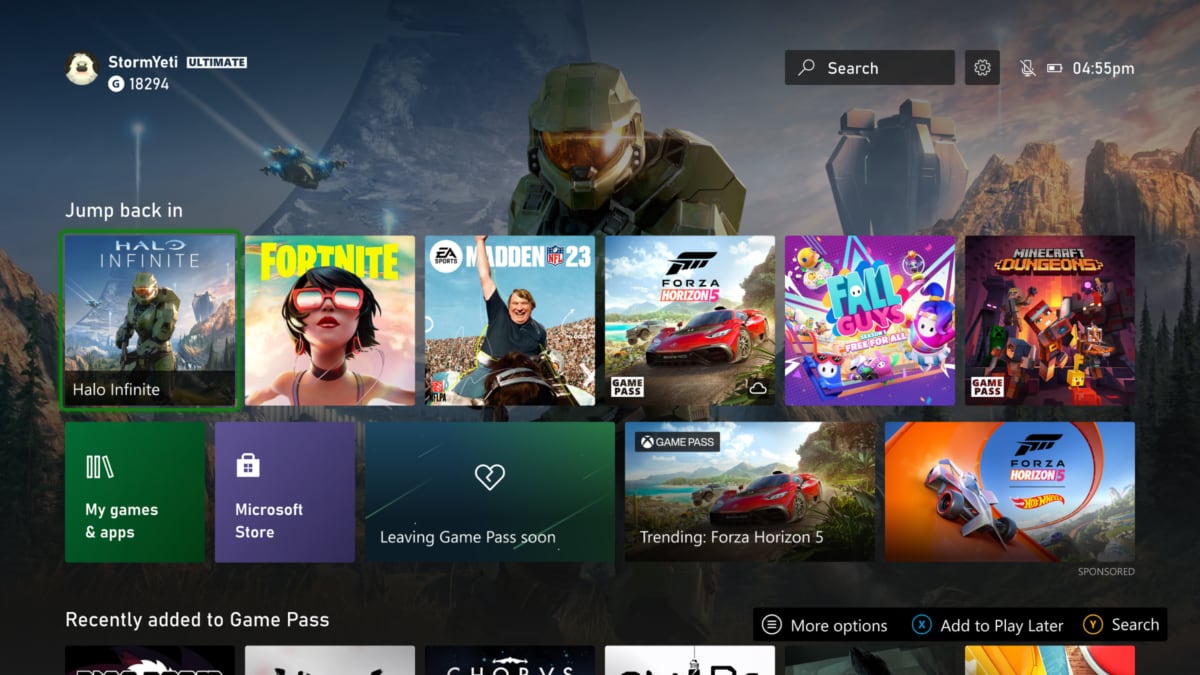 New Xbox dashboard New Xbox dashboard